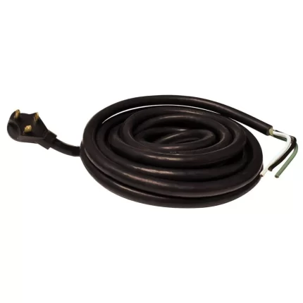 30A 25' NonDetachable Cord Black Bulk