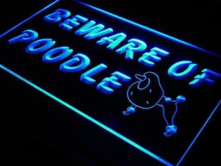 Beware of Poodle LED Light Sign