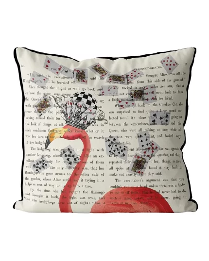 Flamingo and Cards, Cushion / Throw Pillow