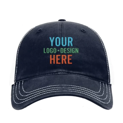 Embroidered Richardson 111 Unstructured Trucker Hat - Navy White