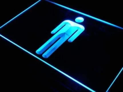 Male Mens Restroom LED Light Sign