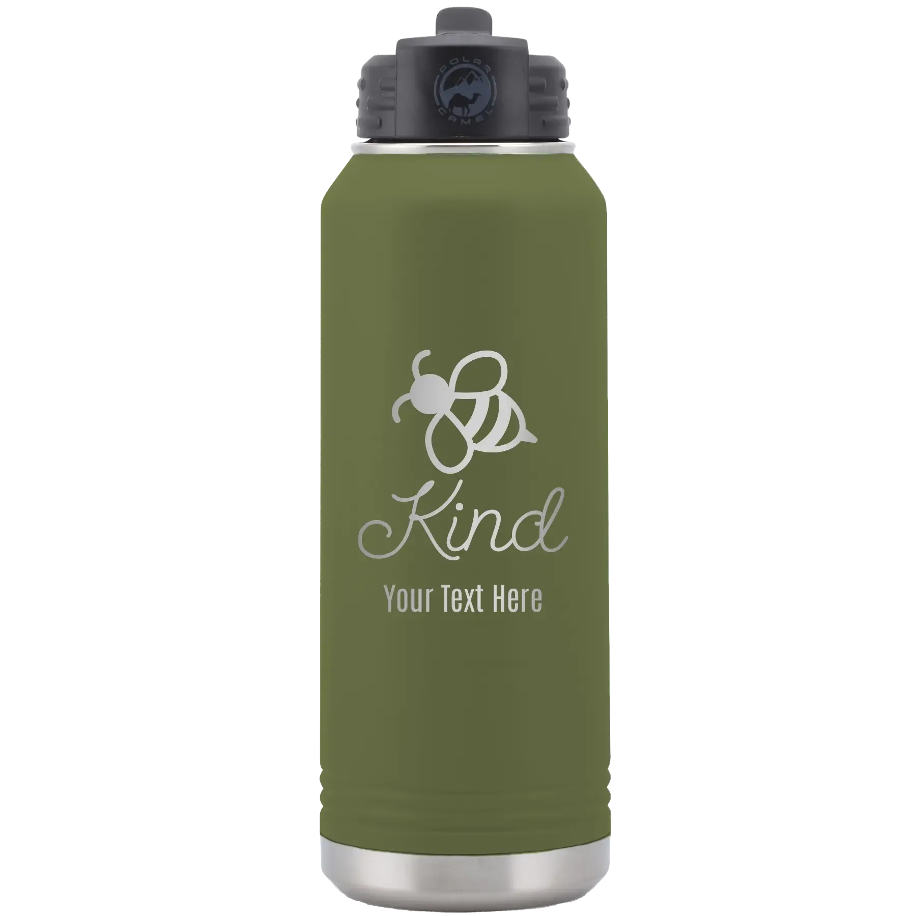 1wPersonalized-Bee-Kind-32-oz-Water-Bottle-Olive-Green
