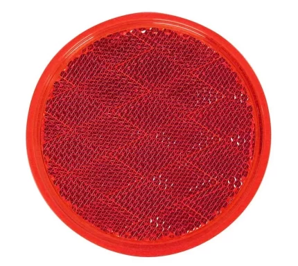 3" Stick On Round Reflector Red