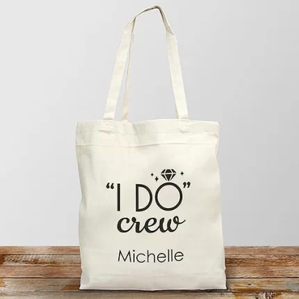 Custom Canvas Tote - Personalized "I Do Crew" Bridal Party Bag