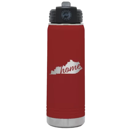 Personalized Kentucky Home 20 oz Water Bottle - Maroon