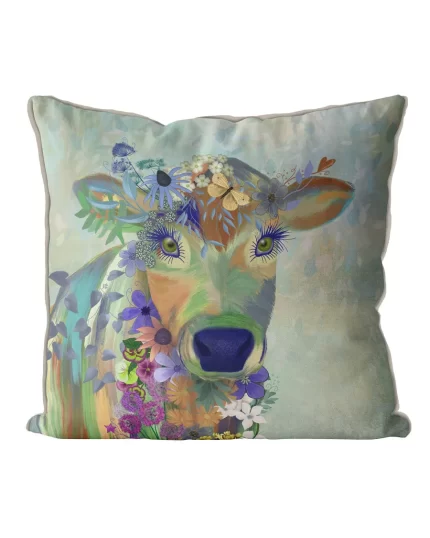 Cow Fantastic Florals, Cushion / Throw Pillow
