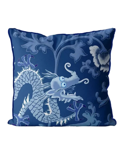 Dragon Garden, Chinoiserie Cushion / Throw Pillow