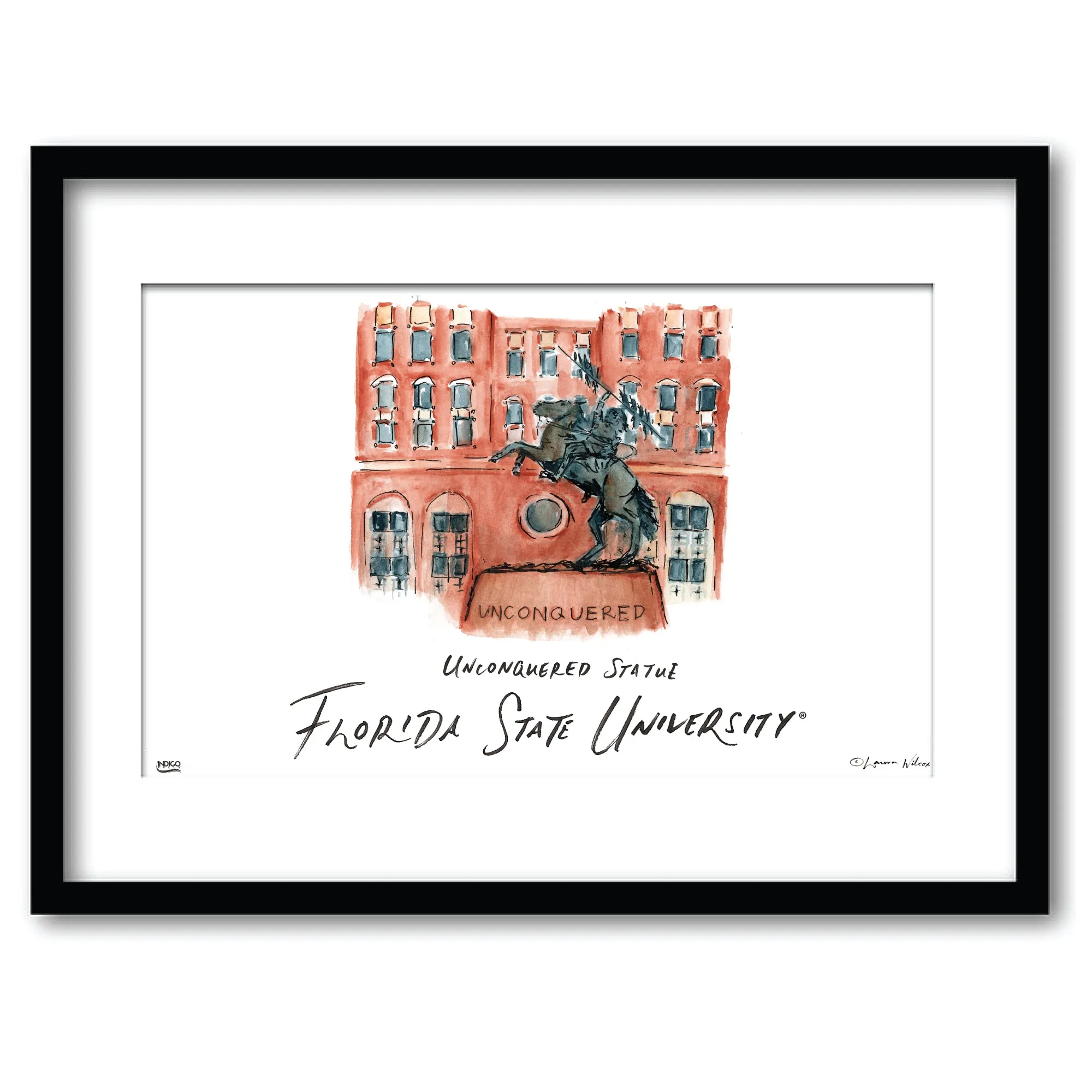 2aFlorida-State-Unconquered-Statue-Framed-Watercolor-Wall-Art-11-x-14-by-Laura-Wilcox