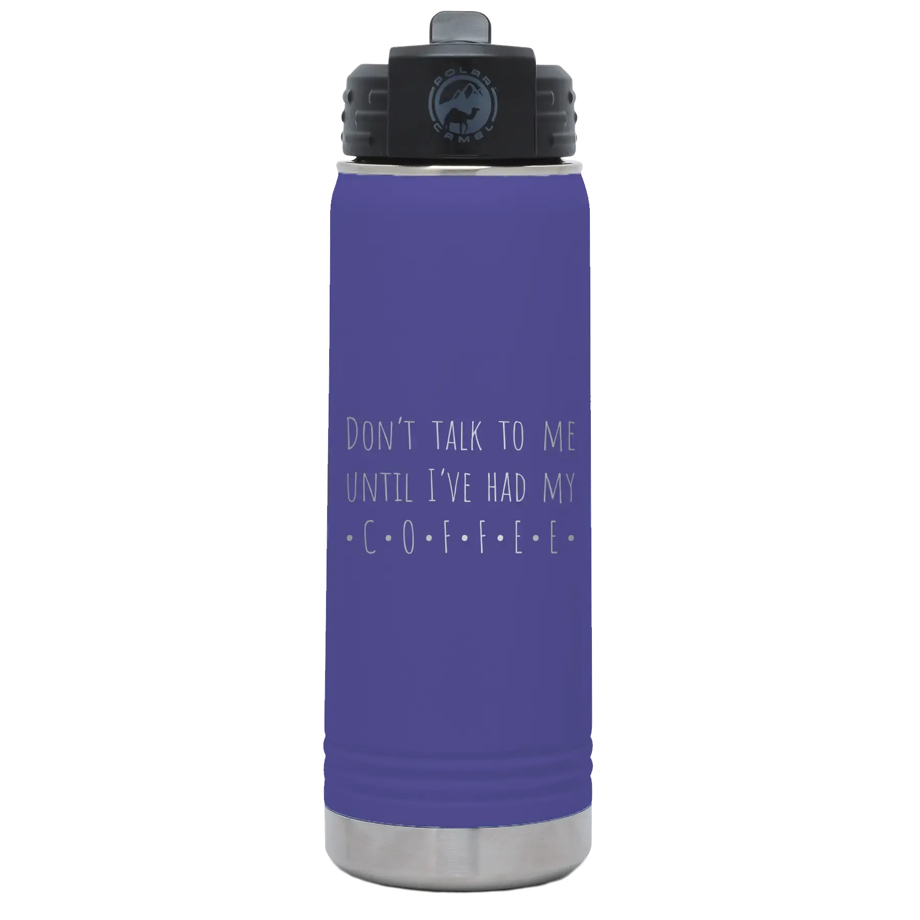 2bPersonalized-Coffee-Dont-Talk-20-oz-Water-Bottle-Purple