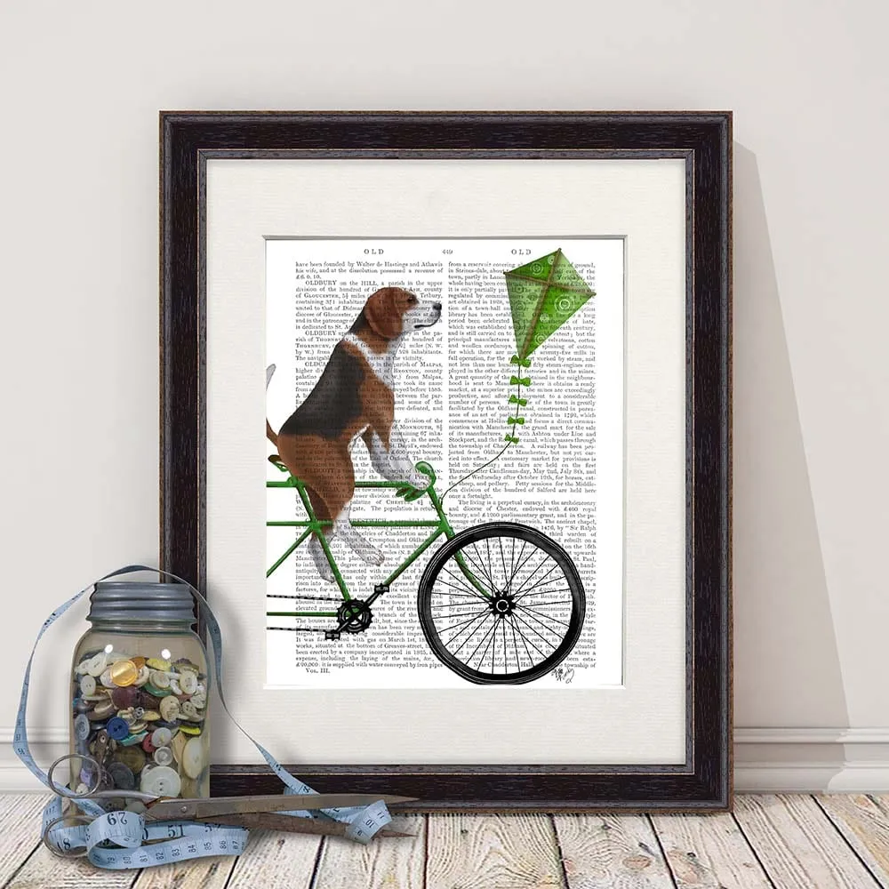 2cBeagle-on-Bicycle-Book-Print-Dog-Art-Print-Wall-Art_1