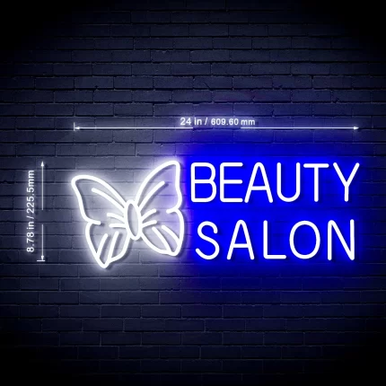Butterfly Beauty Salon Ultra-Bright LED Sign with Remote (Neon-Style, LED Technology)