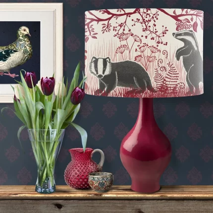 Country Lane Badgers, FIRE, Lamp shade, Drum, Pendant Lighting