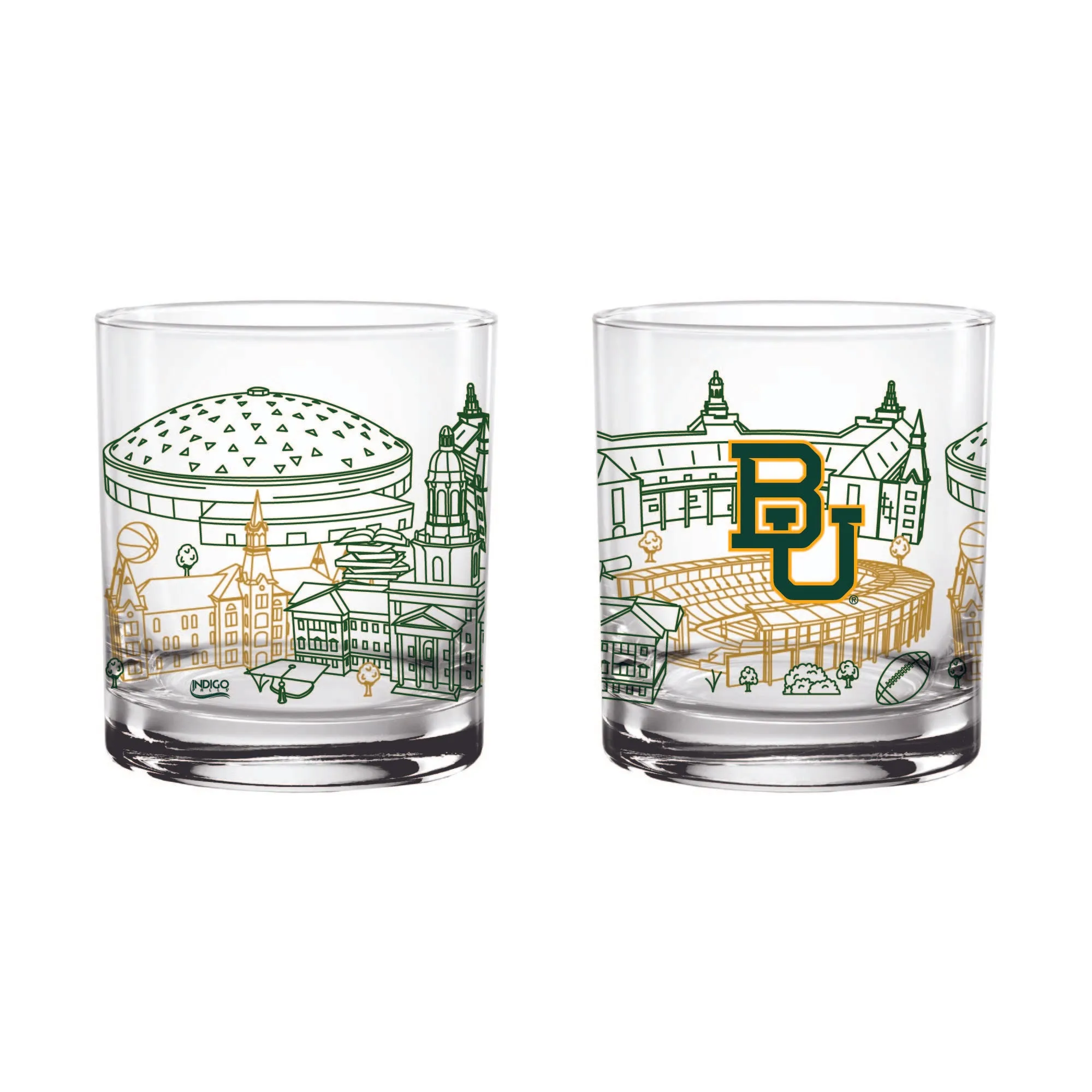 2cSet-of-2-Baylor-Bears-Campus-Line-Art-14oz-Rocks-Glasses