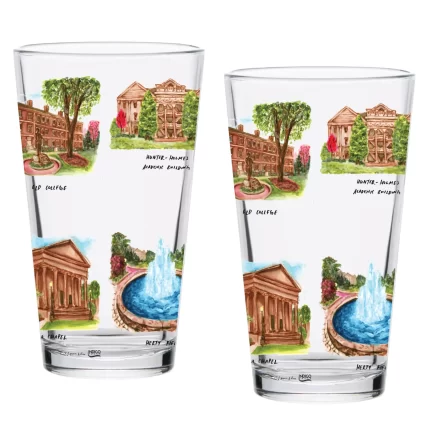 16oz Georgia Bulldogs 2-Pack Pint Set by Laura Wilcox