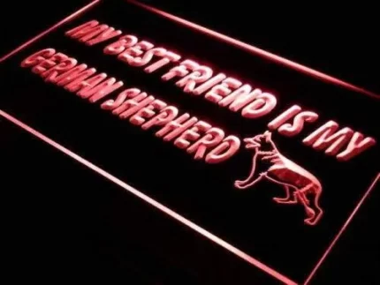 Best Friend German Shepherd LED Light Sign