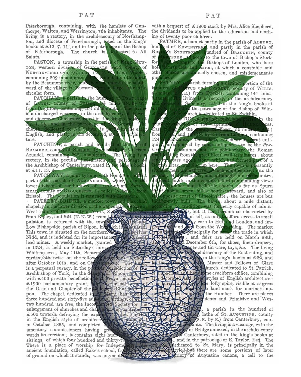 2dChinoiserie-Vase-2-With-Plant-Book-Print-Art-Print-Wall-Art
