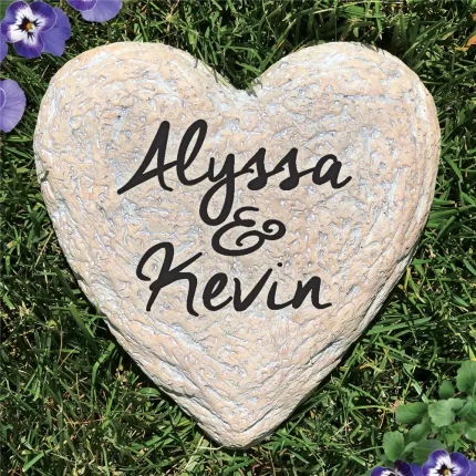Couples Names Garden Stone - Realistic Resin Design