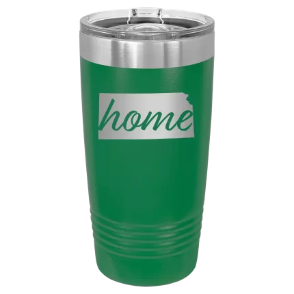 Personalized Kansas Home 20 oz Tumbler - Green
