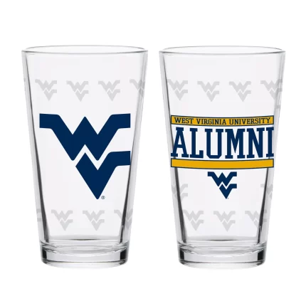 Set of 2 West Virginia Mountaineers 16oz Alumni Pints