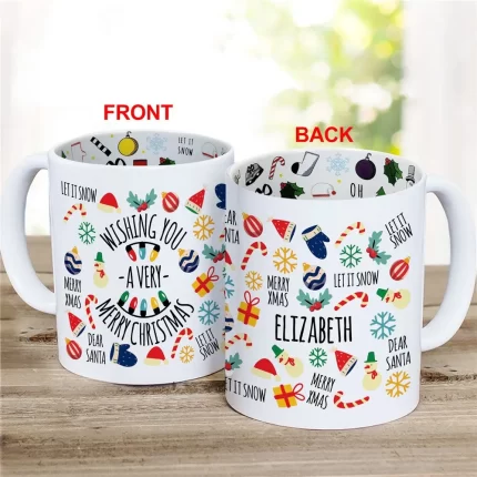 A Very Merry Christmas Mug - Custom Holiday Mug with Merry Christmas Message