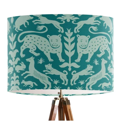 Beasts, Turquoise, Lamp shade, Drum, Pendant Lighting