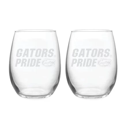 21oz Florida Gators Etched Slogan Stemless 2 Pack