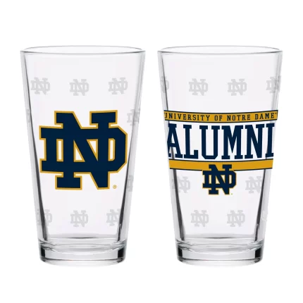 Set of 2 Notre Dame Fighting Irish 16oz Alumni Pints