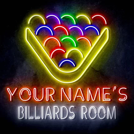 Custom Ultra-Bright Pool Billiards Room LED Sign with Remote (Neon-Style, LED Technology)