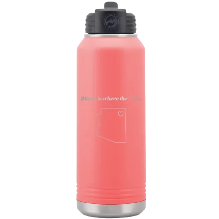 Personalized Arizona Heart 32 oz Water Bottle - Coral