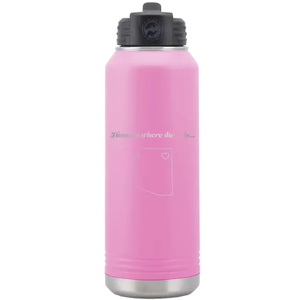 Personalized Arizona Heart 32 oz Water Bottle - Light Purple