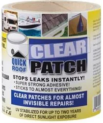 QUICK ROOF CLEAR PATCH-TAPE 4"X6'