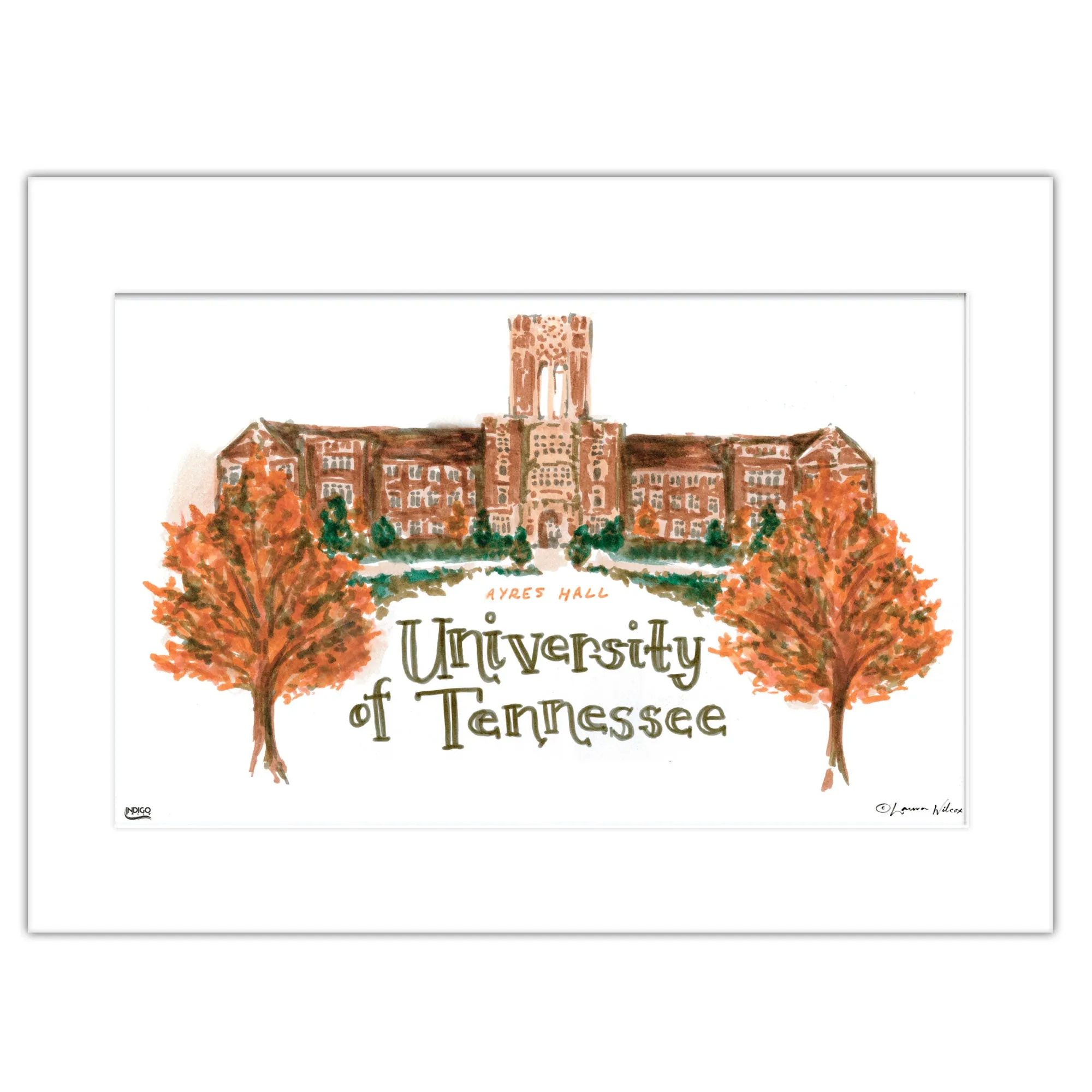 2jTennessee-Ayres-Hall-Matted-Watercolor-Wall-Art-11-x-14-by-Laura-Wilcox