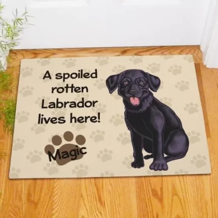 Black Lab Personalized Doormat - Custom Dog Entry Mat