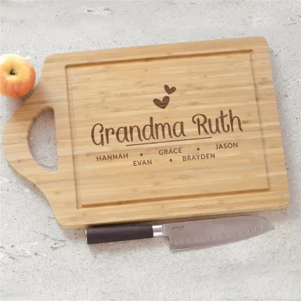 Engraved Two Hearts Cutting Board - Personalized Wedding or Anniversary Gift