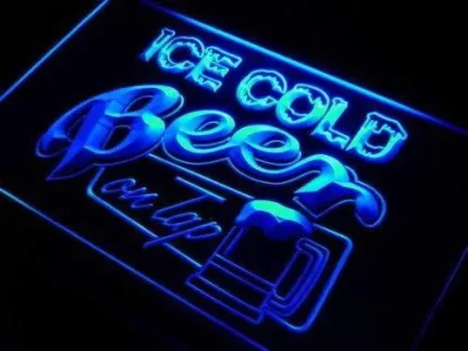 Ice Cold Beer on Tap LED Light Sign