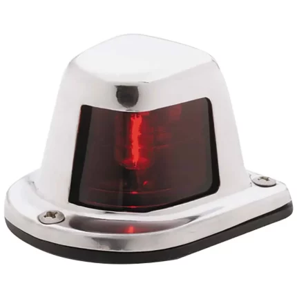 1-Mile Deck Mount, Red Sidelight - 12V - Stainless Steel Housing