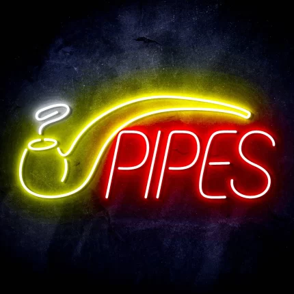 Cigar Pipes Tobacco Ultra-Bright LED Sign with Remote (Neon-Style, LED Technology)