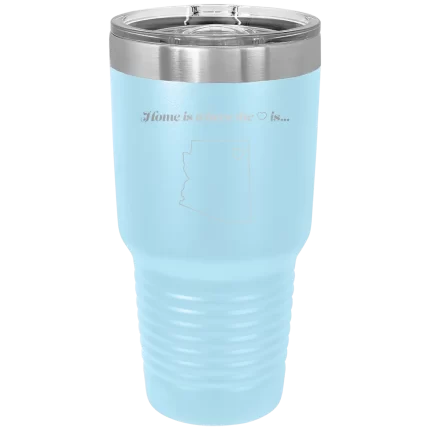 Personalized Arizona Heart 30 oz Tumbler - Light Blue