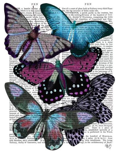 Big Bold Butterflies 5, Book Print, Art Print, Wall Art
