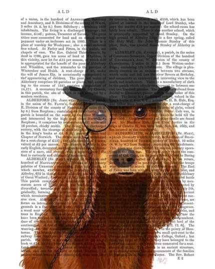 Cocker Spaniel Formal Hound and Hat Dog Book Print, Art Print, Wall Art