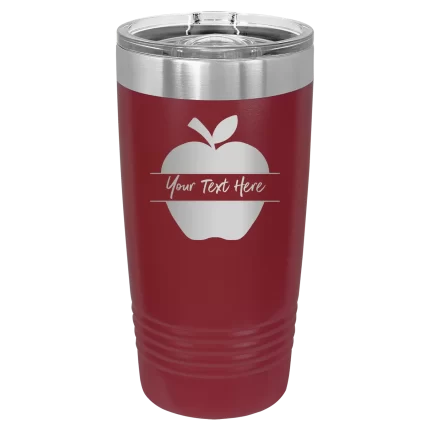 Personalized Apple 20 oz Tumbler - Maroon