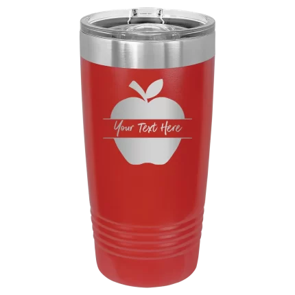 Personalized Apple 20 oz Tumbler - Red
