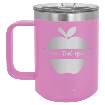 Personalized Apple 15 oz Mug - Light Purple