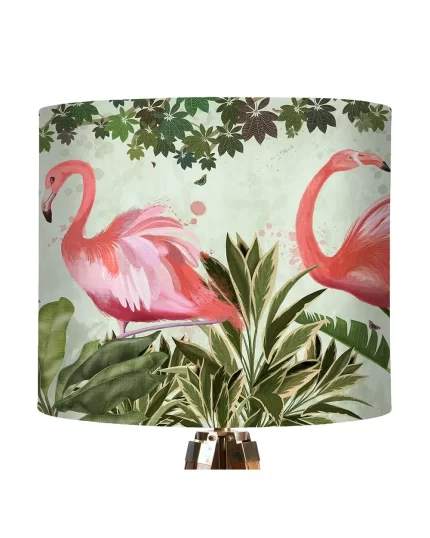 Fluffy Flamingos, Lamp shade, Drum, Pendant Lighting