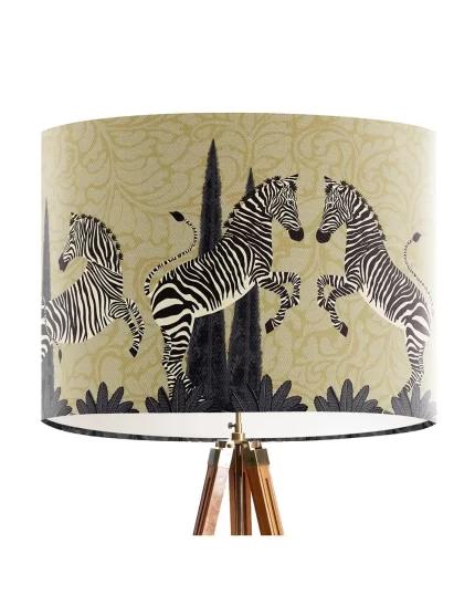 Dancing Zebra Gold, Animalia, Lamp shade, Drum, Pendant Lighting