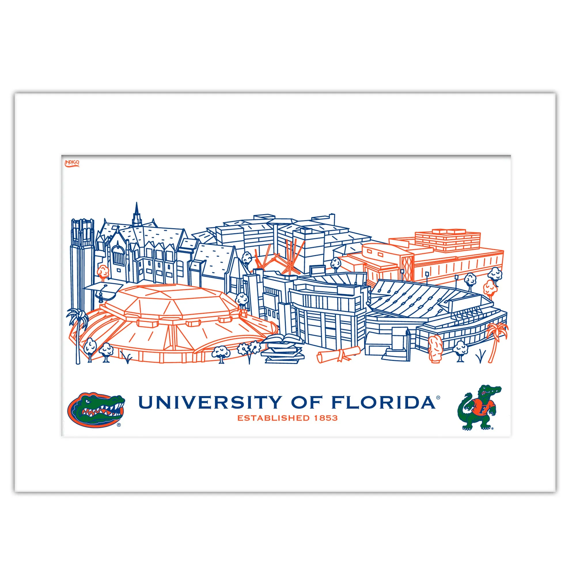 2rFlorida-Gators-Matted-Campus-Line-Wall-Art-11-x-14-