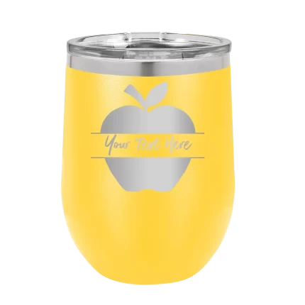 Personalized Apple Wine Cup - Yellow