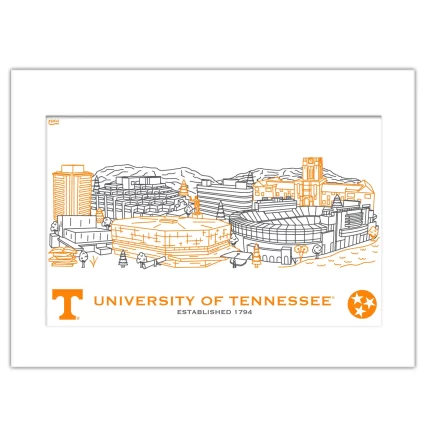 Tennessee Volunteers Matted Campus Line Wall Art 11" x 14"