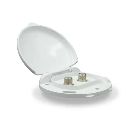 Compact Cable TV Plate Double White 09-47545 White