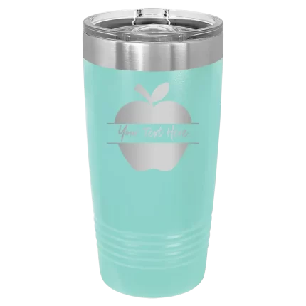 Personalized Apple 20 oz Tumbler - Teal